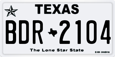 TX license plate BDR2104