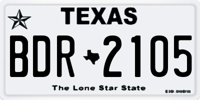 TX license plate BDR2105