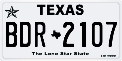 TX license plate BDR2107