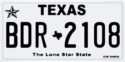 TX license plate BDR2108