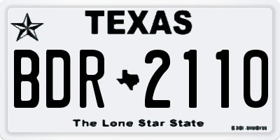 TX license plate BDR2110