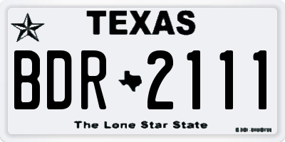 TX license plate BDR2111