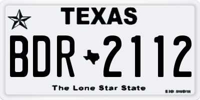 TX license plate BDR2112