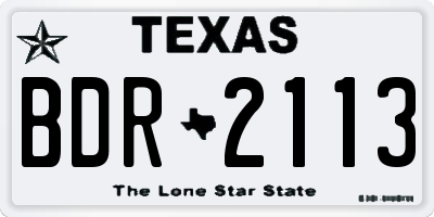 TX license plate BDR2113