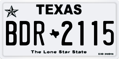TX license plate BDR2115