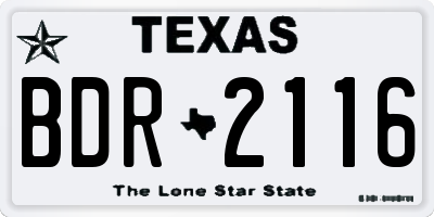 TX license plate BDR2116