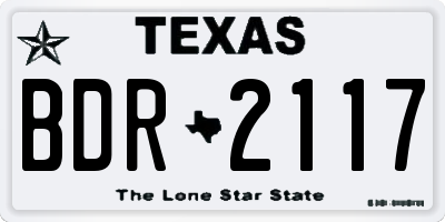 TX license plate BDR2117