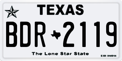 TX license plate BDR2119