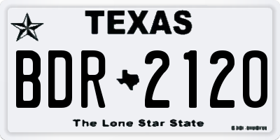 TX license plate BDR2120
