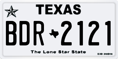 TX license plate BDR2121