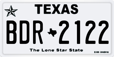 TX license plate BDR2122