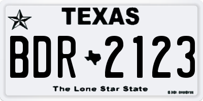 TX license plate BDR2123