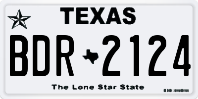 TX license plate BDR2124