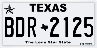 TX license plate BDR2125