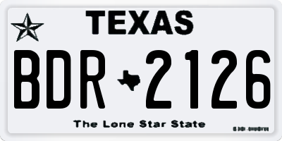 TX license plate BDR2126