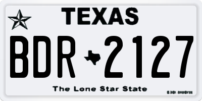 TX license plate BDR2127