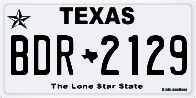 TX license plate BDR2129