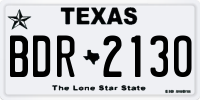 TX license plate BDR2130