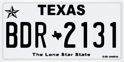 TX license plate BDR2131