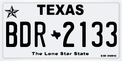 TX license plate BDR2133