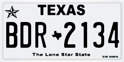 TX license plate BDR2134