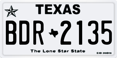 TX license plate BDR2135