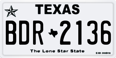 TX license plate BDR2136