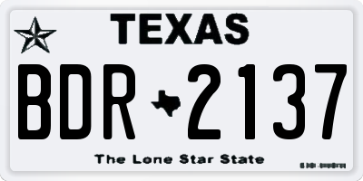 TX license plate BDR2137