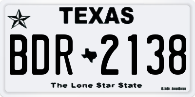 TX license plate BDR2138