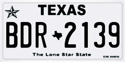 TX license plate BDR2139