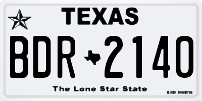 TX license plate BDR2140