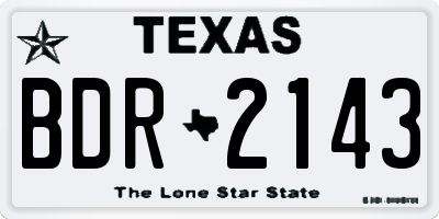 TX license plate BDR2143