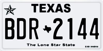 TX license plate BDR2144