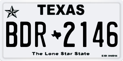 TX license plate BDR2146