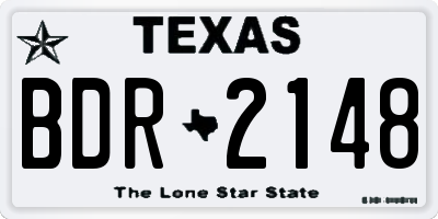 TX license plate BDR2148