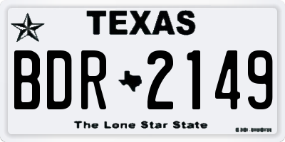 TX license plate BDR2149