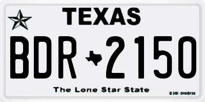 TX license plate BDR2150