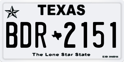 TX license plate BDR2151