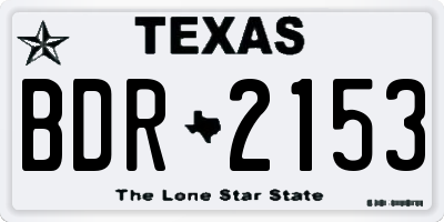 TX license plate BDR2153