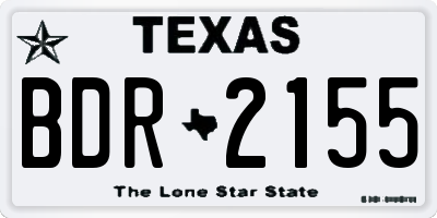 TX license plate BDR2155