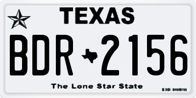 TX license plate BDR2156
