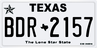 TX license plate BDR2157