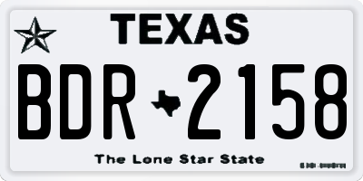 TX license plate BDR2158