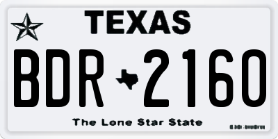 TX license plate BDR2160