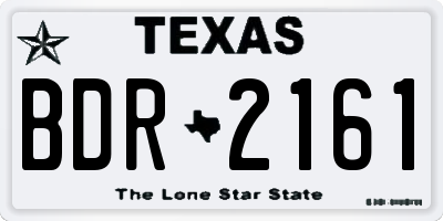 TX license plate BDR2161