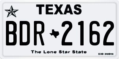 TX license plate BDR2162
