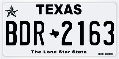 TX license plate BDR2163