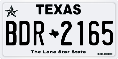 TX license plate BDR2165