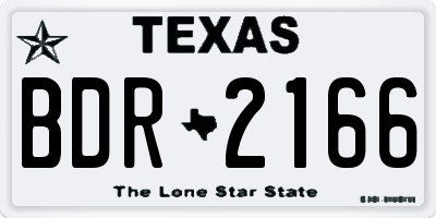 TX license plate BDR2166