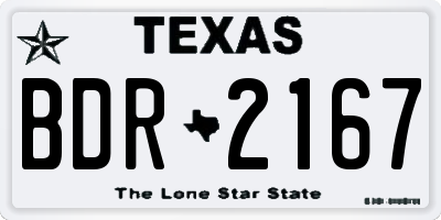 TX license plate BDR2167